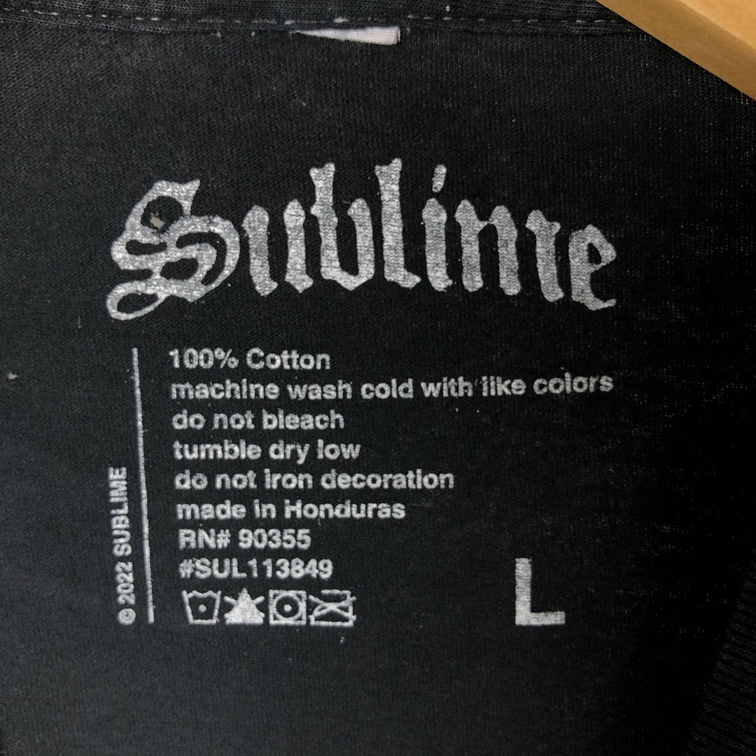 SUBLIME Band T-shirt, Men's L size cotton black type Vintage Second Hand