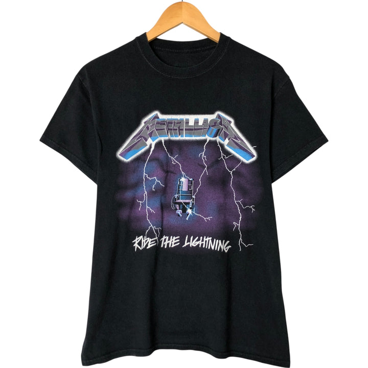 METALLICA Metallica Band T-shirt Band T Men's S size unclear black type Vintage Second Hand