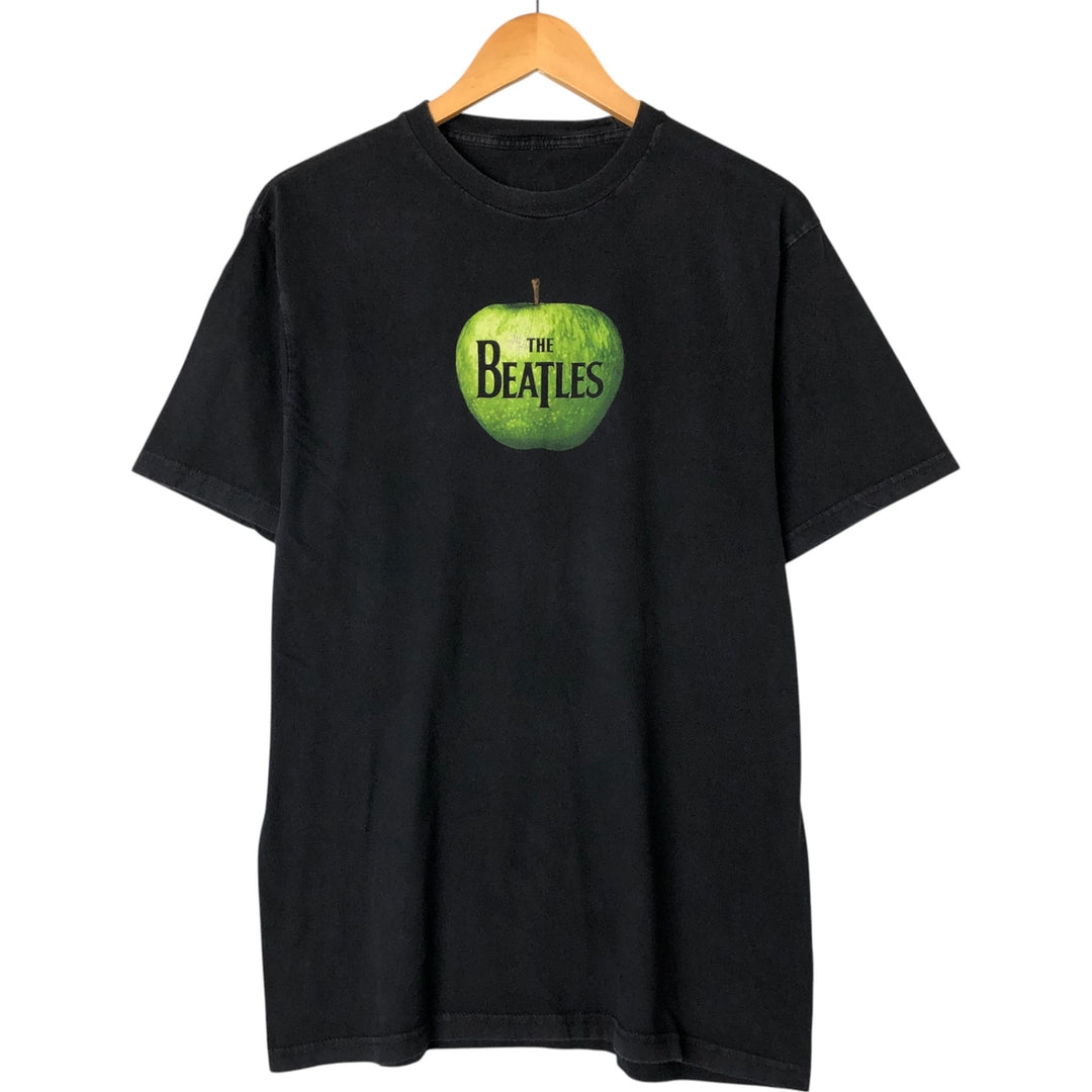 THE BEATLES Band T-shirt, Men's M size unclear black type Vintage Second Hand