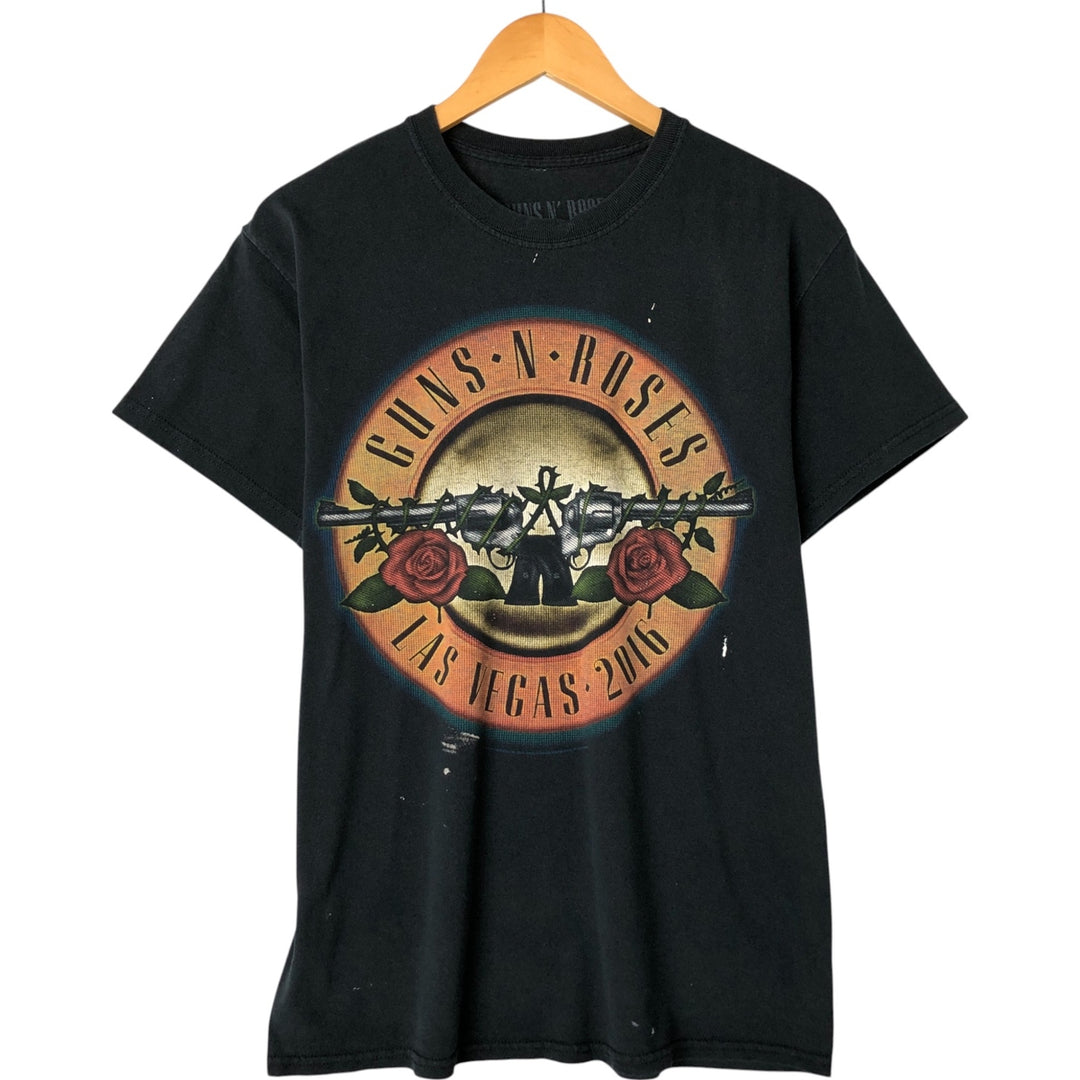 GUNS N' ROSES Guns N' Roses Band T-shirt Band Tee Men's M size cotton black type Vintage Second Hand
