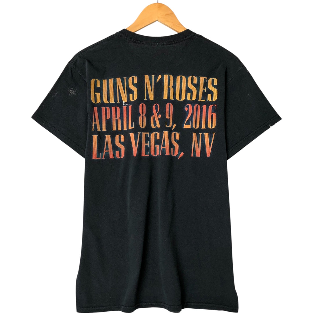 GUNS N' ROSES Guns N' Roses Band T-shirt Band Tee Men's M size cotton black type Vintage Second Hand