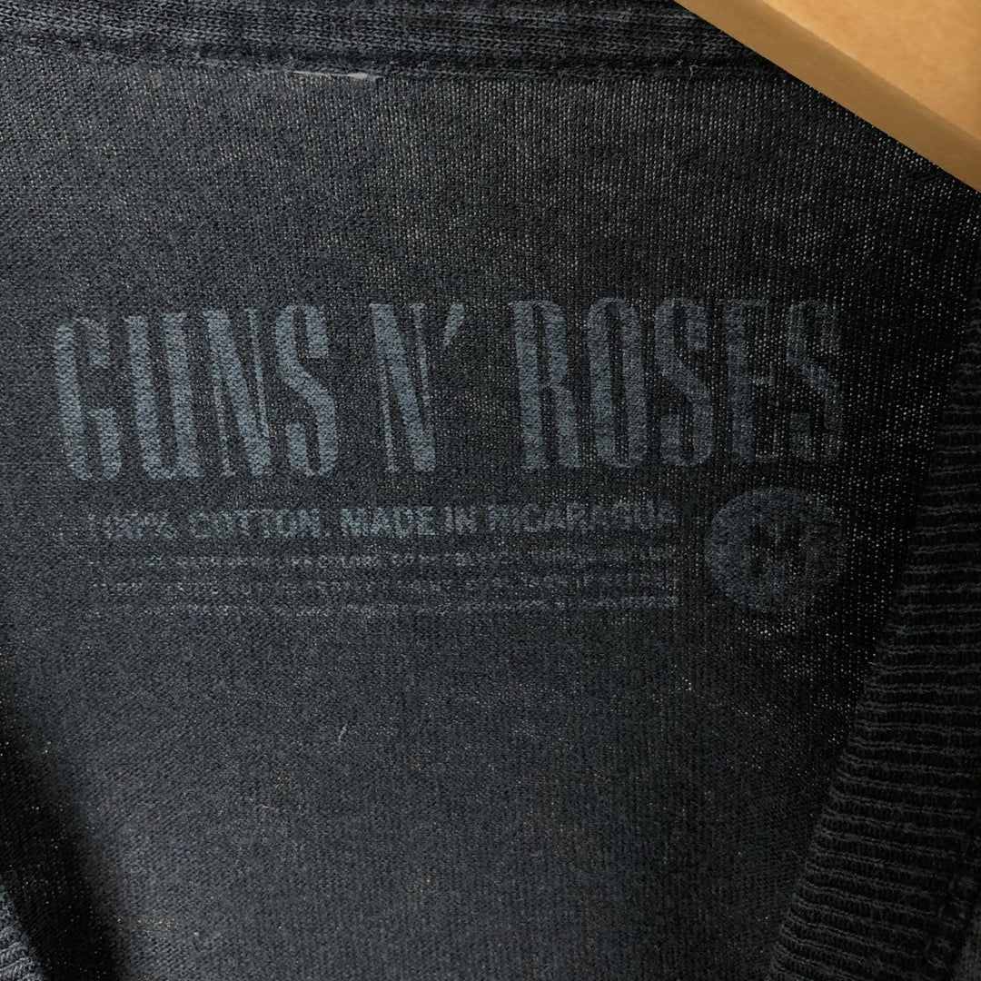 GUNS N' ROSES Guns N' Roses Band T-shirt Band Tee Men's M size cotton black type Vintage Second Hand