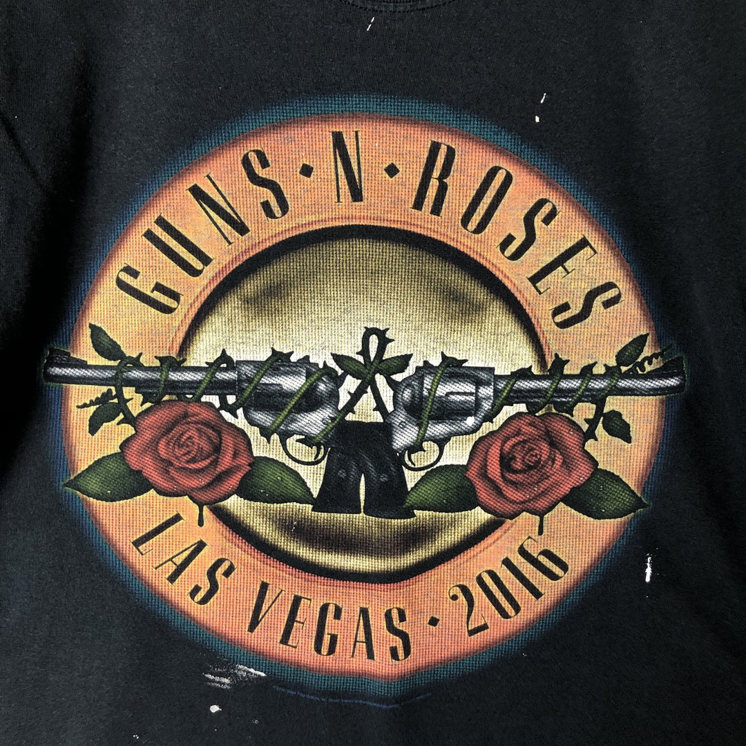 GUNS N' ROSES Guns N' Roses Band T-shirt Band Tee Men's M size cotton black type Vintage Second Hand