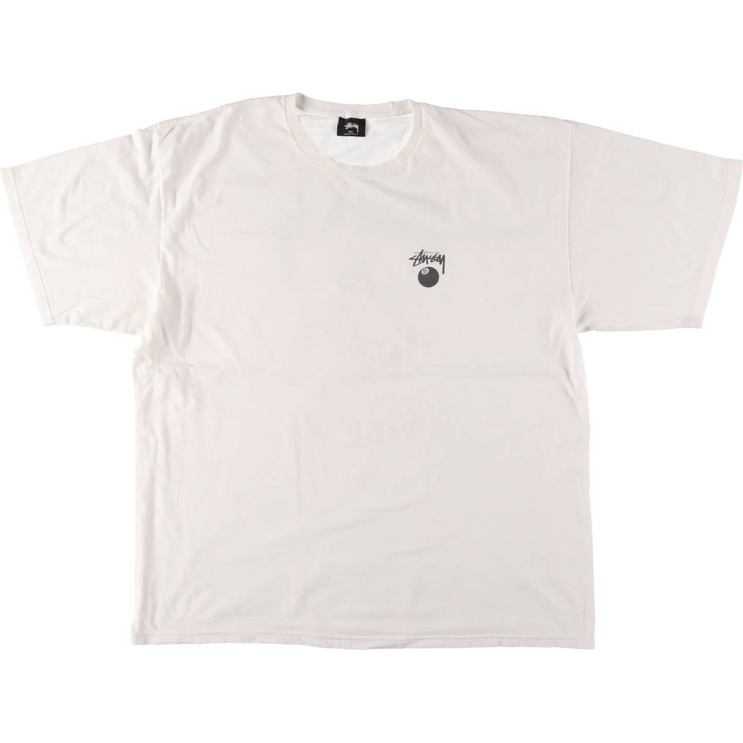 STUSSY Printed T-shirt for men, size XXL cotton white type Vintage Second Hand