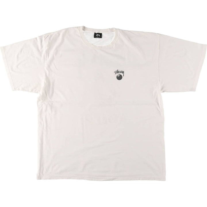 STUSSY Printed T-shirt for men, size XXL cotton white type Vintage Second Hand