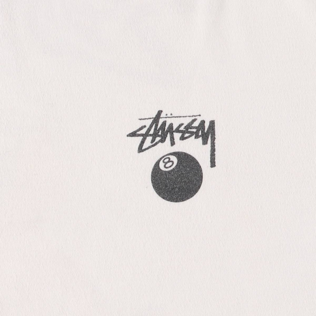 STUSSY Printed T-shirt for men, size XXL cotton white type Vintage Second Hand