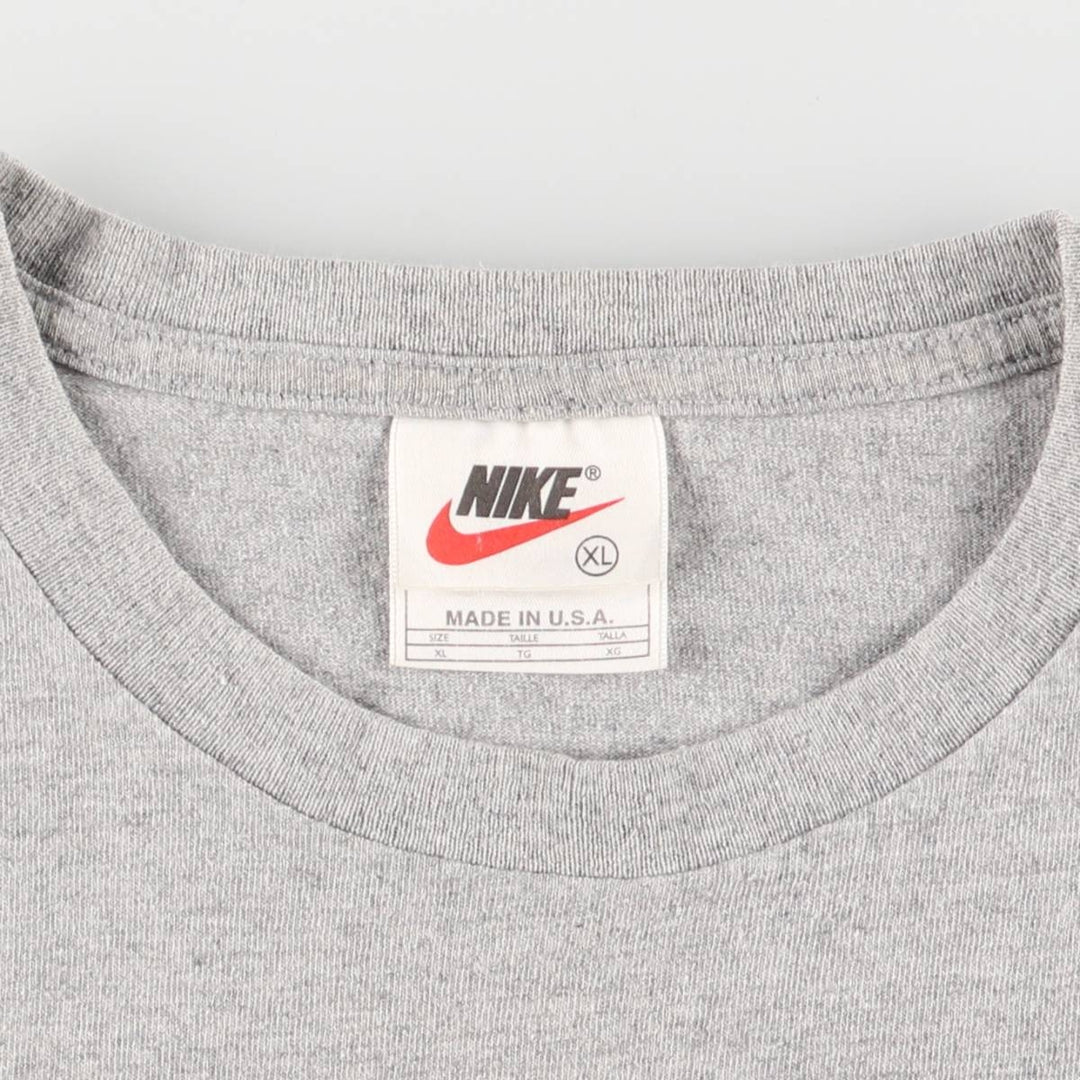 Nike NIKE Printed T-shirt Made in USA Men's XL size cotton gray type Vintage Second Hand