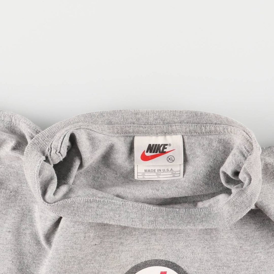 Nike NIKE Printed T-shirt Made in USA Men's XL size cotton gray type Vintage Second Hand