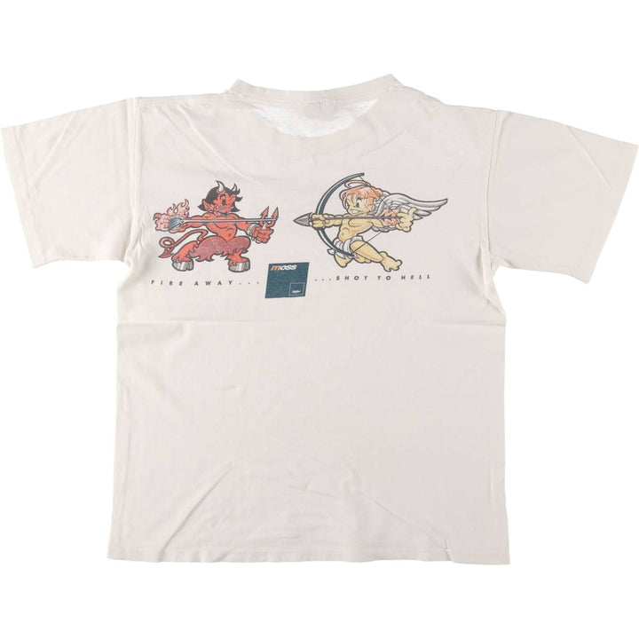 moss printed T-shirt, men's size M cotton white type Vintage Second Hand