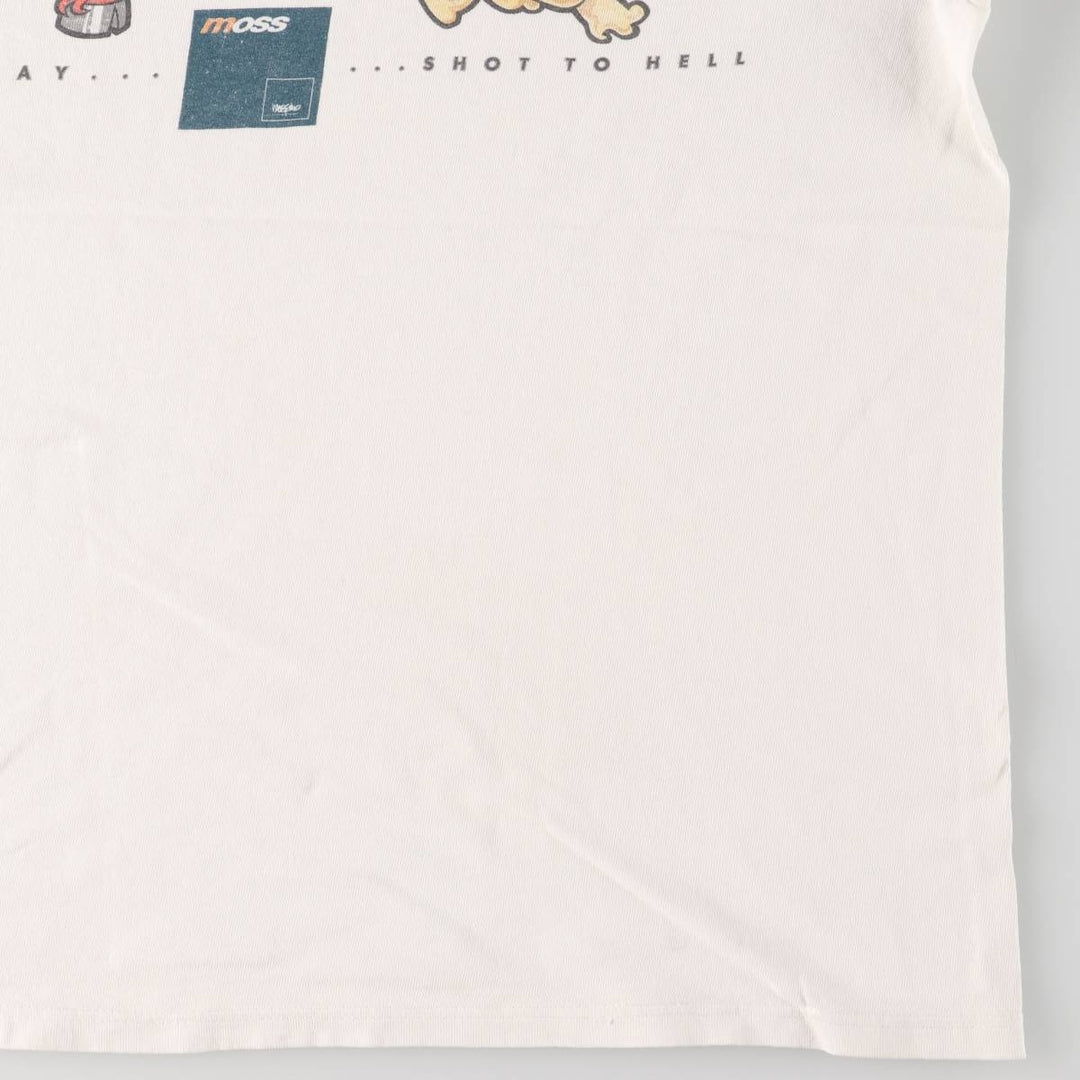 moss printed T-shirt, men's size M cotton white type Vintage Second Hand