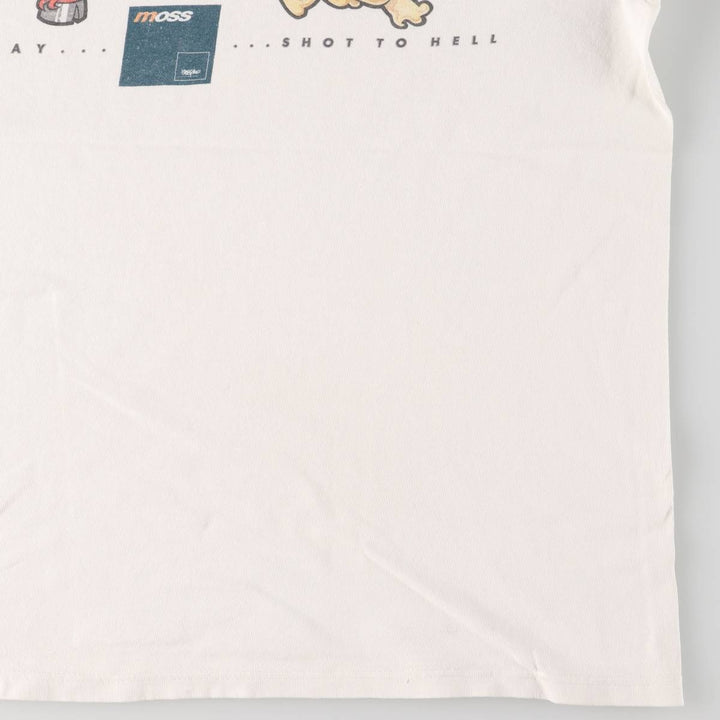 moss printed T-shirt, men's size M cotton white type Vintage Second Hand