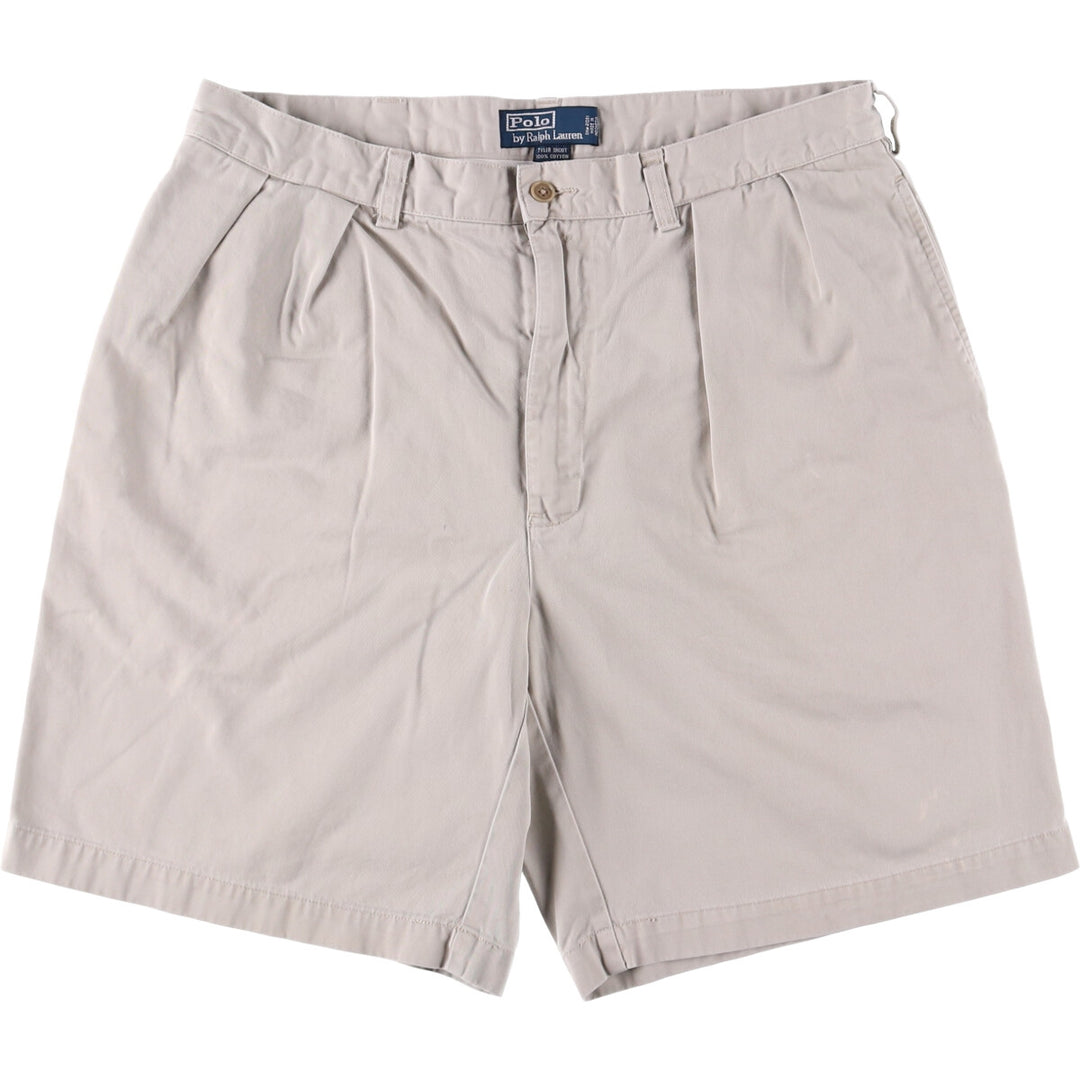 Ralph Lauren POLO by Ralph Lauren TYLER SHORT Two-pleat chino shorts, short pants, men's size W36 cotton Beige type Vintage Second Hand