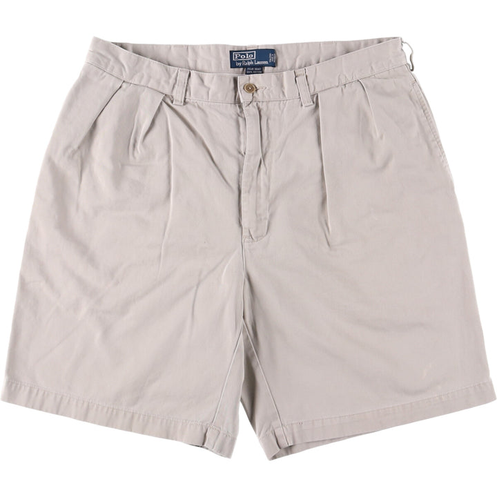 Ralph Lauren POLO by Ralph Lauren TYLER SHORT Two-pleat chino shorts, short pants, men's size W36 cotton Beige type Vintage Second Hand