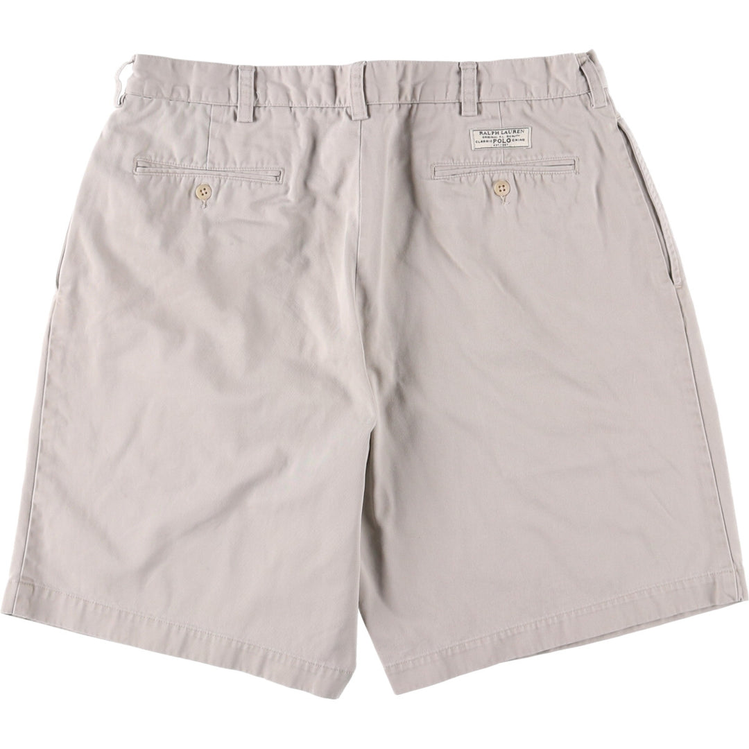 Ralph Lauren POLO by Ralph Lauren TYLER SHORT Two-pleat chino shorts, short pants, men's size W36 cotton Beige type Vintage Second Hand