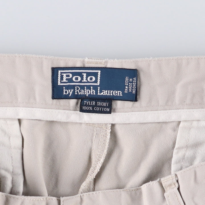 Ralph Lauren POLO by Ralph Lauren TYLER SHORT Two-pleat chino shorts, short pants, men's size W36 cotton Beige type Vintage Second Hand