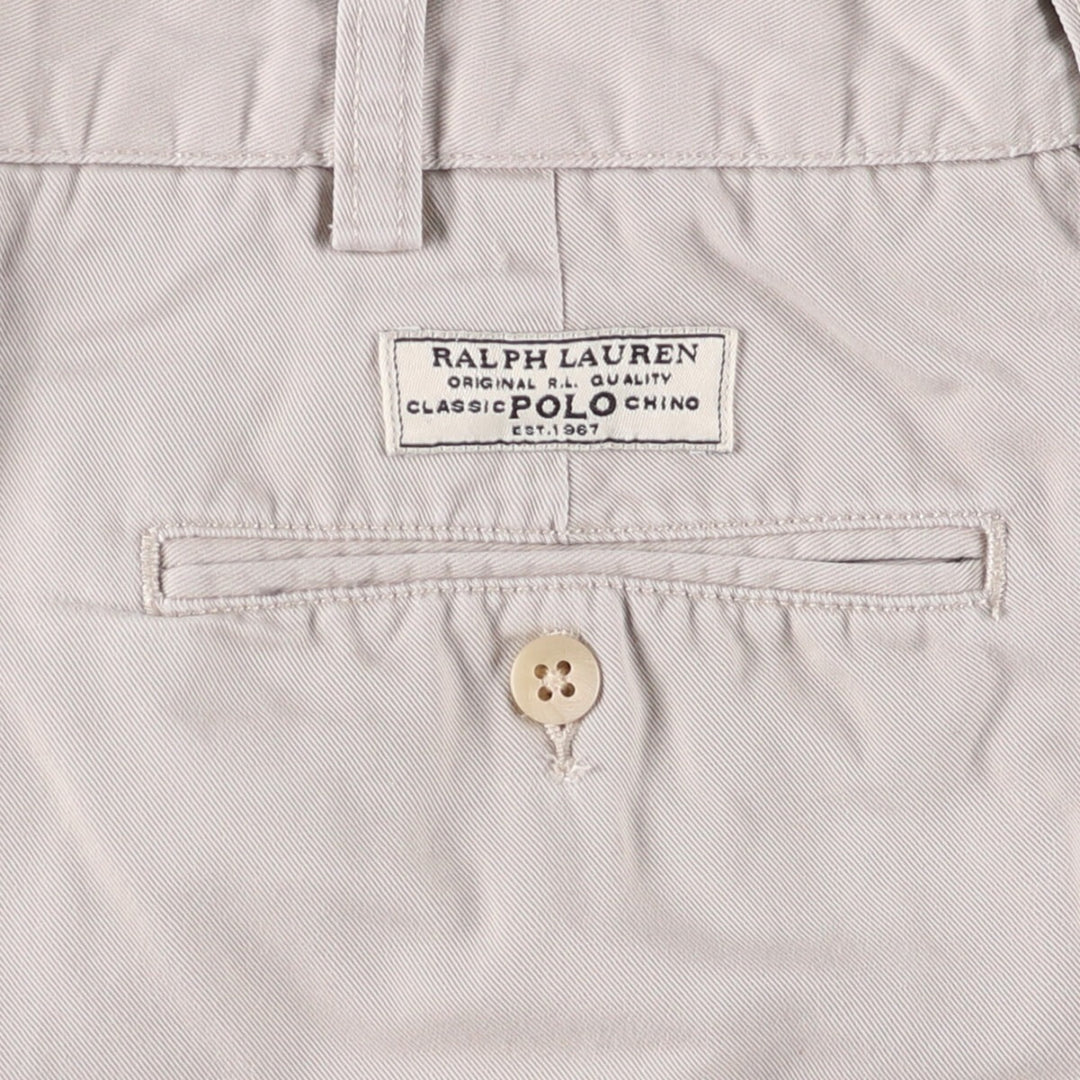 Ralph Lauren POLO by Ralph Lauren TYLER SHORT Two-pleat chino shorts, short pants, men's size W36 cotton Beige type Vintage Second Hand