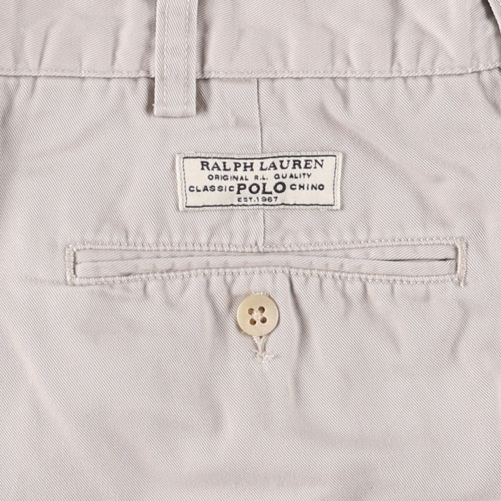 Ralph Lauren POLO by Ralph Lauren TYLER SHORT Two-pleat chino shorts, short pants, men's size W36 cotton Beige type Vintage Second Hand