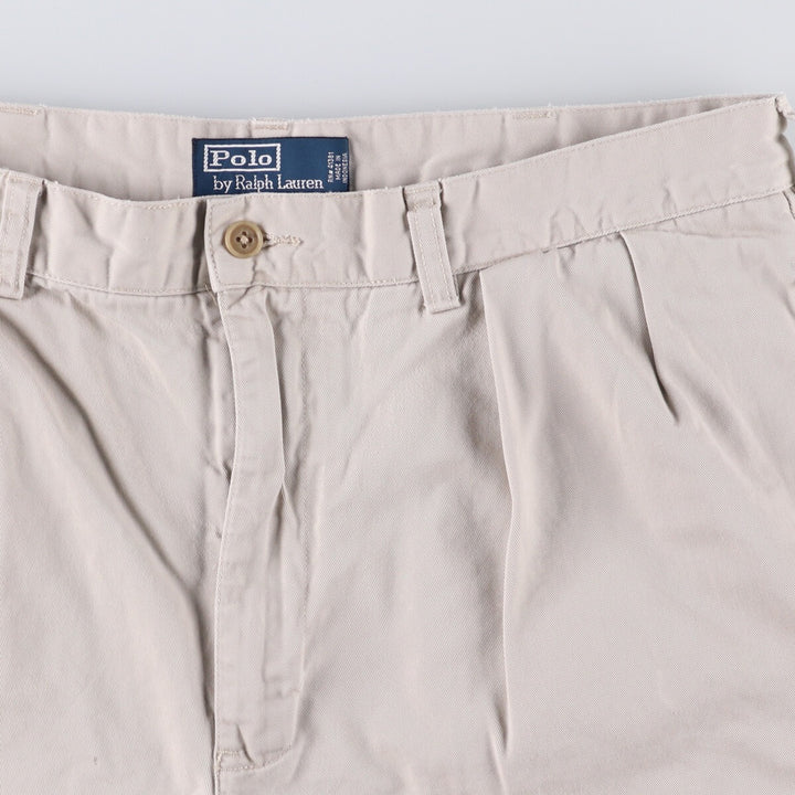 Ralph Lauren POLO by Ralph Lauren TYLER SHORT Two-pleat chino shorts, short pants, men's size W36 cotton Beige type Vintage Second Hand