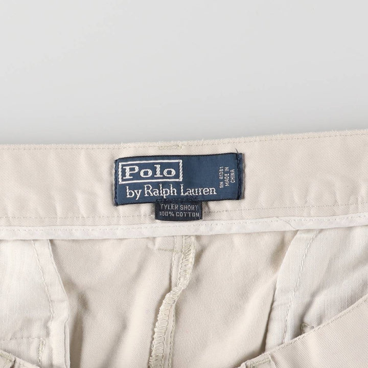 Ralph Lauren POLO by Ralph Lauren TYLER SHORT Two-pleat chino shorts, short pants, men's size W36 cotton Beige type Vintage Second Hand
