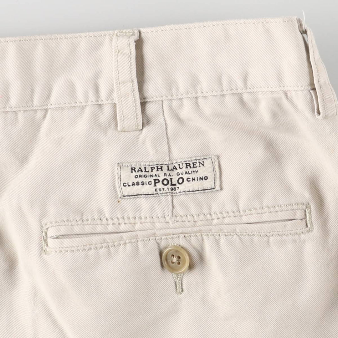 Ralph Lauren POLO by Ralph Lauren TYLER SHORT Two-pleat chino shorts, short pants, men's size W36 cotton Beige type Vintage Second Hand