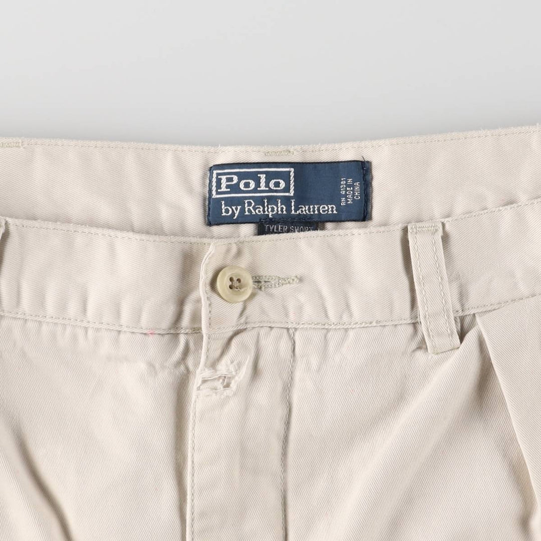 Ralph Lauren POLO by Ralph Lauren TYLER SHORT Two-pleat chino shorts, short pants, men's size W36 cotton Beige type Vintage Second Hand