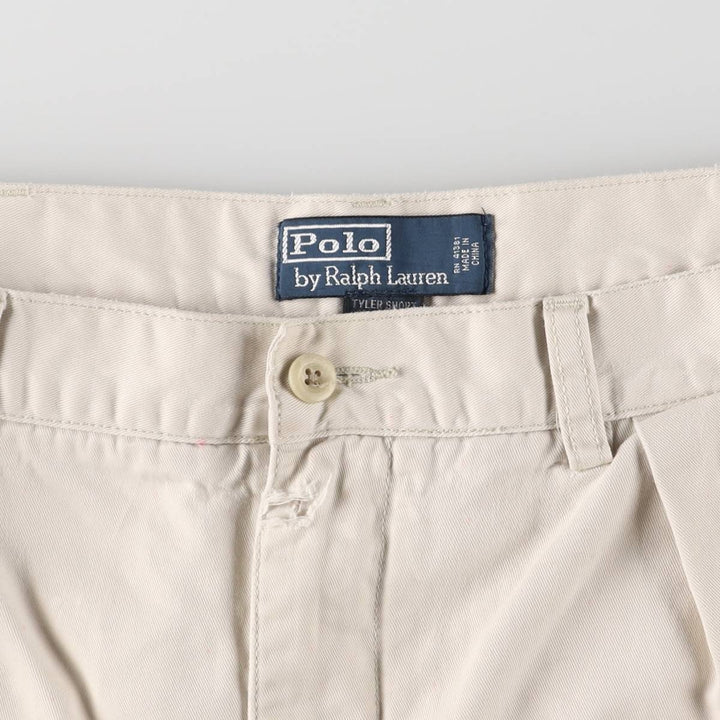 Ralph Lauren POLO by Ralph Lauren TYLER SHORT Two-pleat chino shorts, short pants, men's size W36 cotton Beige type Vintage Second Hand