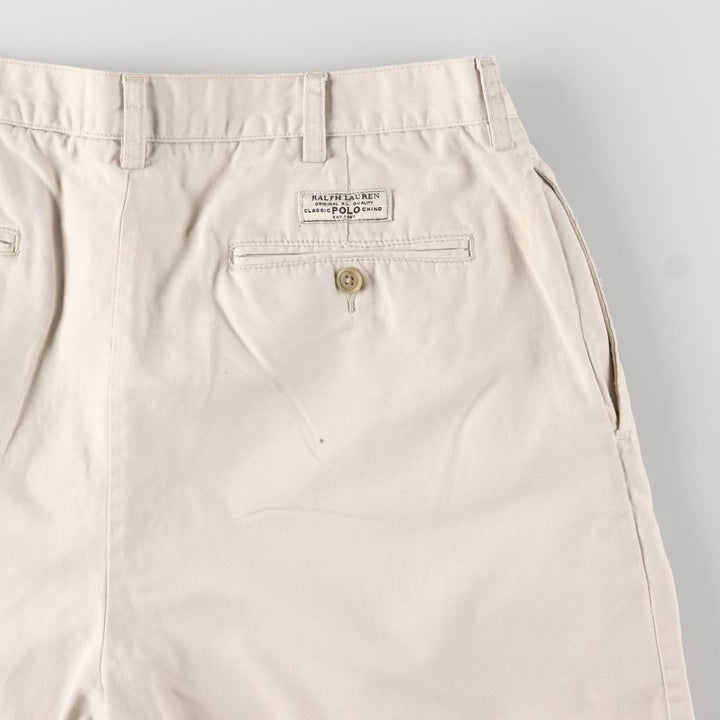 Ralph Lauren POLO by Ralph Lauren TYLER SHORT Two-pleat chino shorts, short pants, men's size W36 cotton Beige type Vintage Second Hand