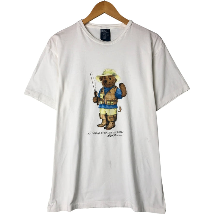 Ralph Lauren POLO by Ralph Lauren Polo Bear short sleeve printed T-shirt, men's size S cotton white type Vintage Second Hand