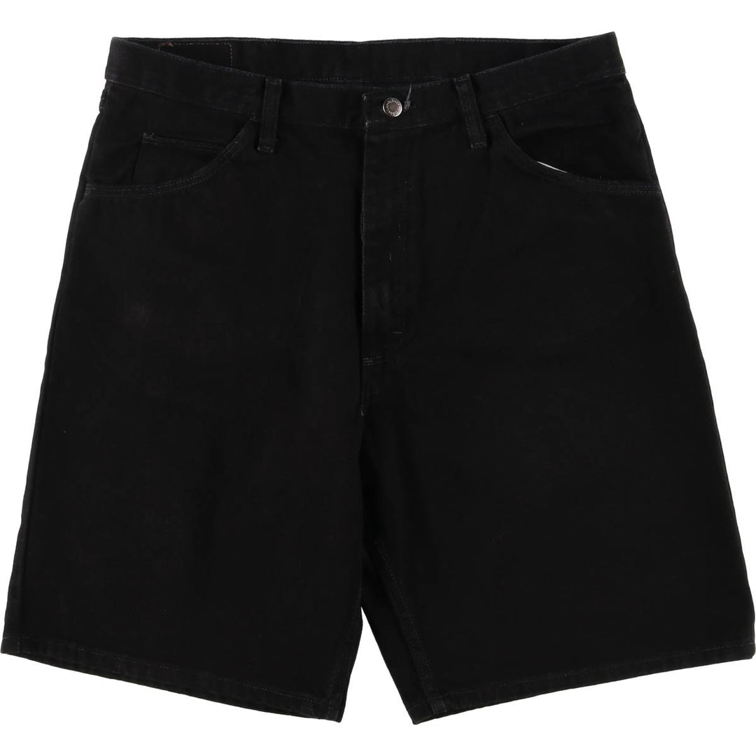 Wrangler Relaxed Fit Black Denim Shorts, Shorts, Men's, W37 cotton black type Vintage Second Hand