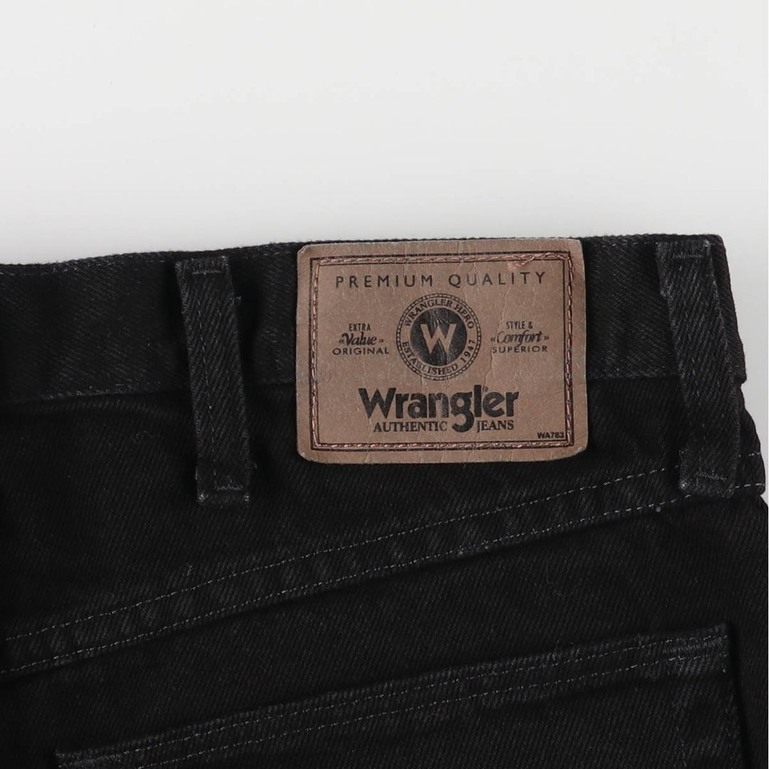 Wrangler Relaxed Fit Black Denim Shorts, Shorts, Men's, W37 cotton black type Vintage Second Hand