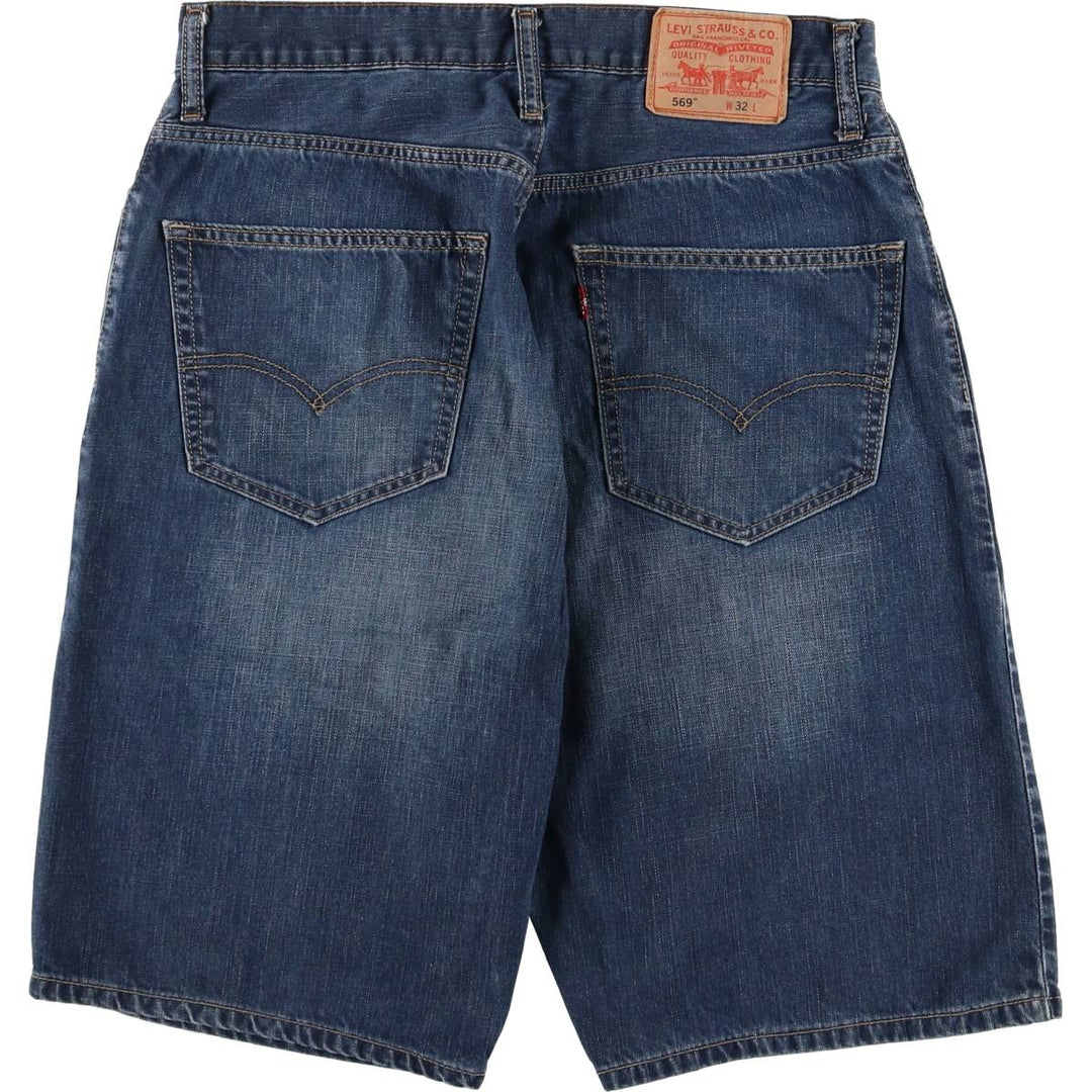 Levi's 569 LOOSE STRAIGHT denim shorts, half pants, men's size w33 cotton Indigo Vintage Second Hand