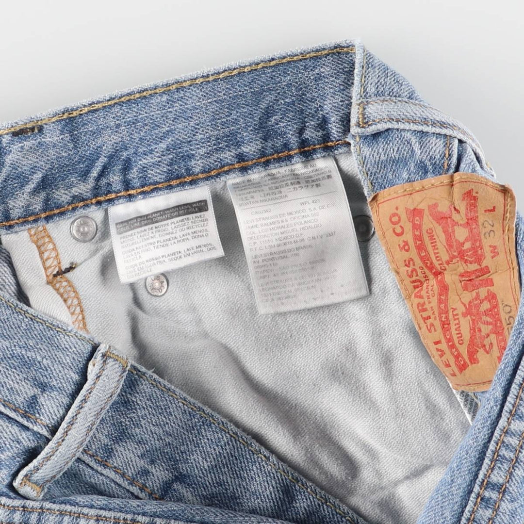 Levi's 550 denim shorts, short pants for men, size W32 cotton blue type Vintage Second Hand