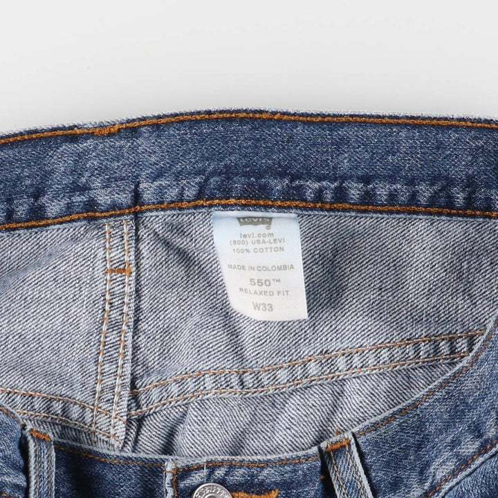 Levi's 550 Relaxed Fit Denim Shorts, Men's Size W34 cotton Indigo Vintage Second Hand