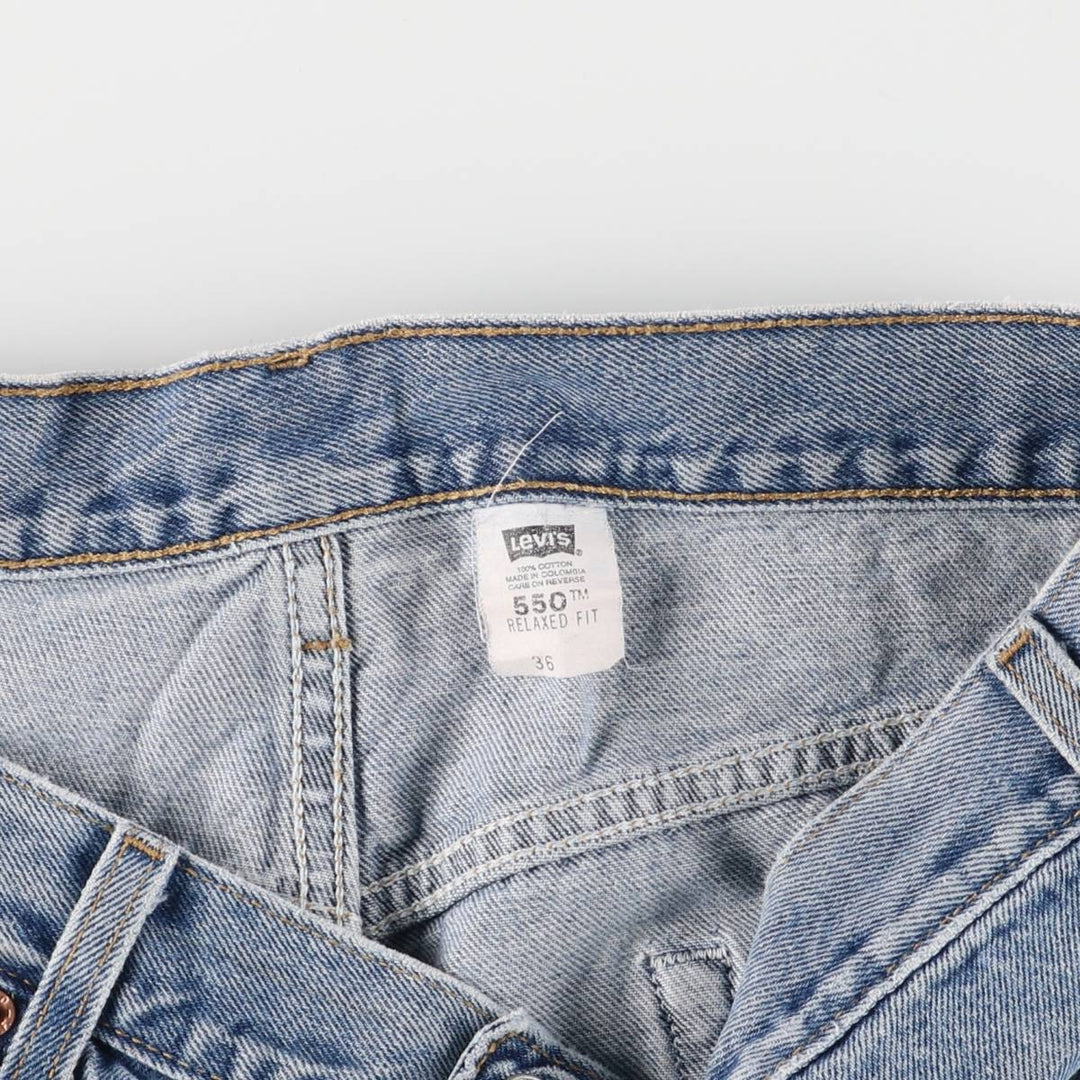 00'S Levi's 550 Relaxed Fit Denim Shorts, Men's W36 cotton blue type Vintage Second Hand