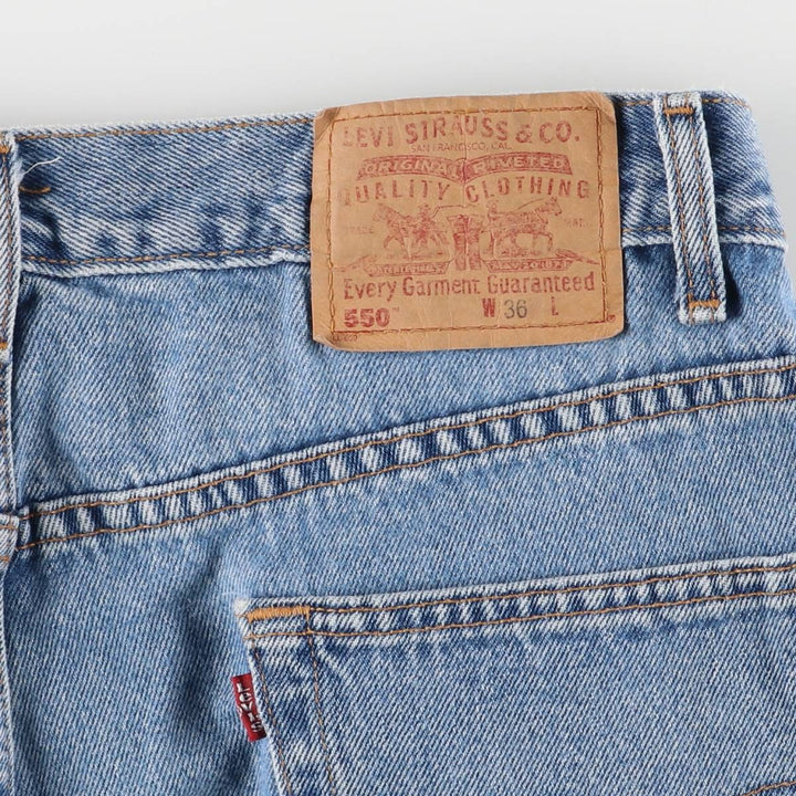 00'S Levi's 550 Relaxed Fit Denim Shorts for Men, Size W36 cotton blue type Vintage Second Hand