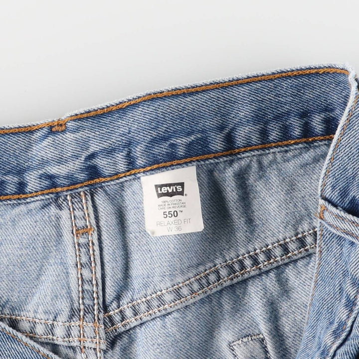 00'S Levi's 550 Relaxed Fit Denim Shorts for Men, Size W36 cotton blue type Vintage Second Hand