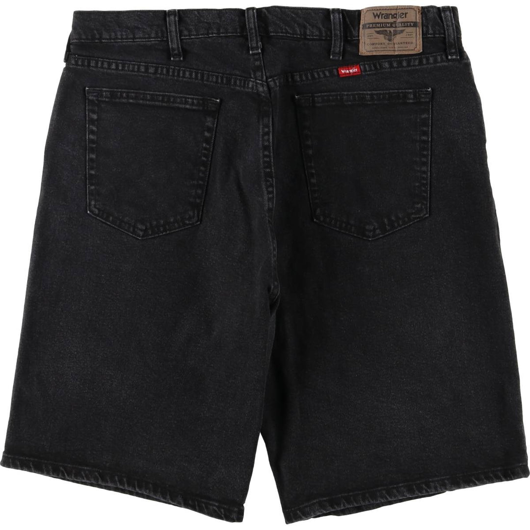 Wrangler Black Denim Shorts, Shorts, Men's, W37 cotton black type Vintage Second Hand