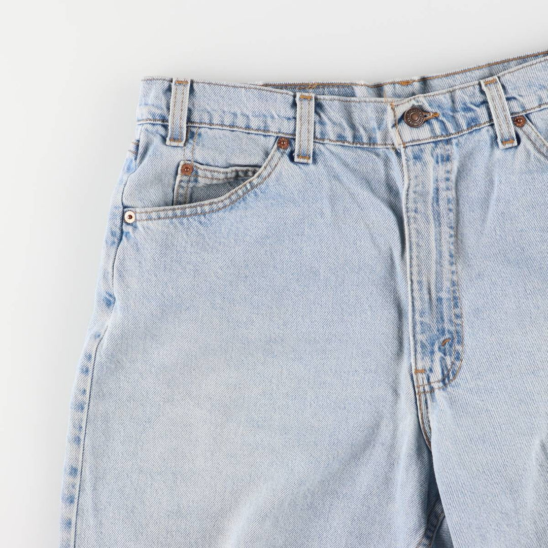 90'S Levi's 550 Relaxed Fit Denim Shorts, Made in USA, Men's W36, Vintage cotton Blue type light blue Vintage Second Hand