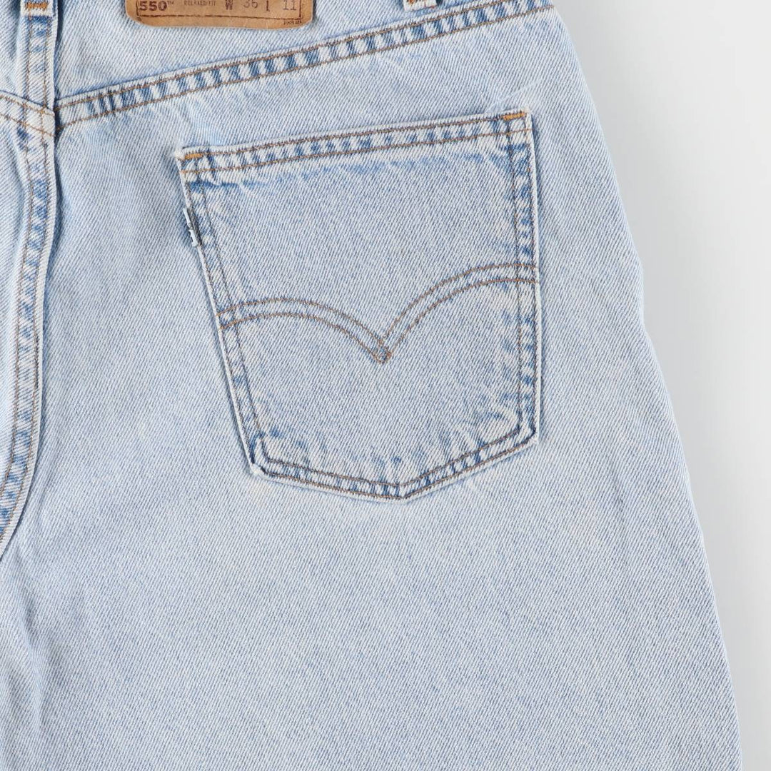 90'S Levi's 550 Relaxed Fit Denim Shorts, Made in USA, Men's W36, Vintage cotton Blue type light blue Vintage Second Hand