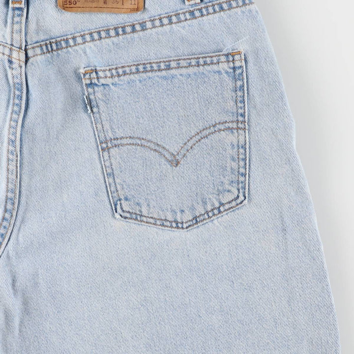 90'S Levi's 550 Relaxed Fit Denim Shorts, Made in USA, Men's W36, Vintage cotton Blue type light blue Vintage Second Hand