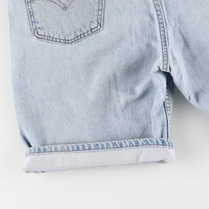 90'S Levi's 550 Relaxed Fit Denim Shorts, Made in USA, Men's W36, Vintage cotton Blue type light blue Vintage Second Hand