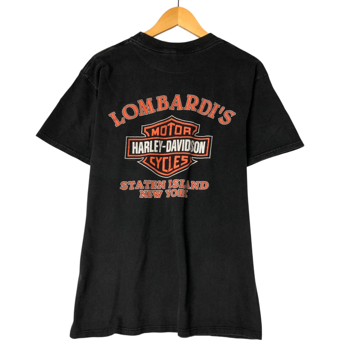 Harley Davidson HOLOUBEX Eagle Pattern Motorcycle Bike T-shirt Made in USA Men's L size cotton black type Vintage Second Hand