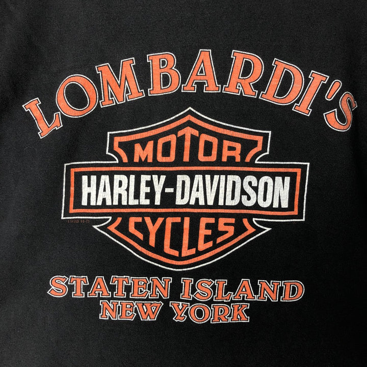 Harley Davidson HOLOUBEX Eagle Pattern Motorcycle Bike T-shirt Made in USA Men's L size cotton black type Vintage Second Hand