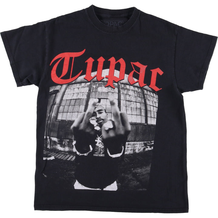 2pac Rap T-shirt, Men's M size cotton black type Vintage Second Hand