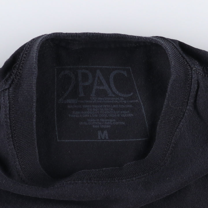 2pac Rap T-shirt, Men's M size cotton black type Vintage Second Hand
