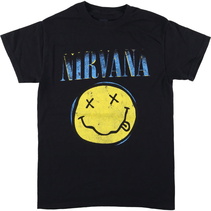 NIRVANA Nirvana Band T-shirt, Band T, Men's S size cotton black type Vintage Second Hand