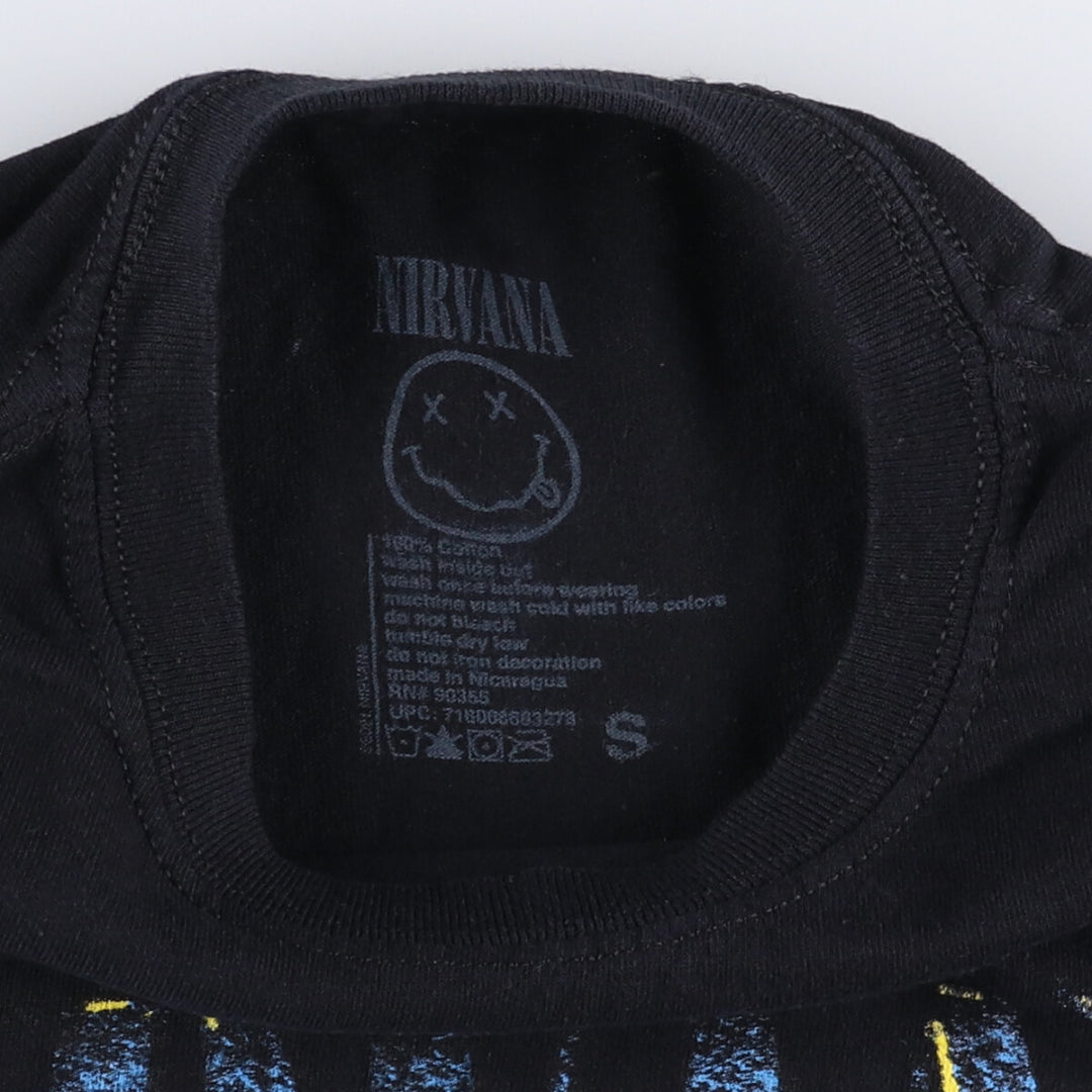 NIRVANA Nirvana Band T-shirt, Band T, Men's S size cotton black type Vintage Second Hand