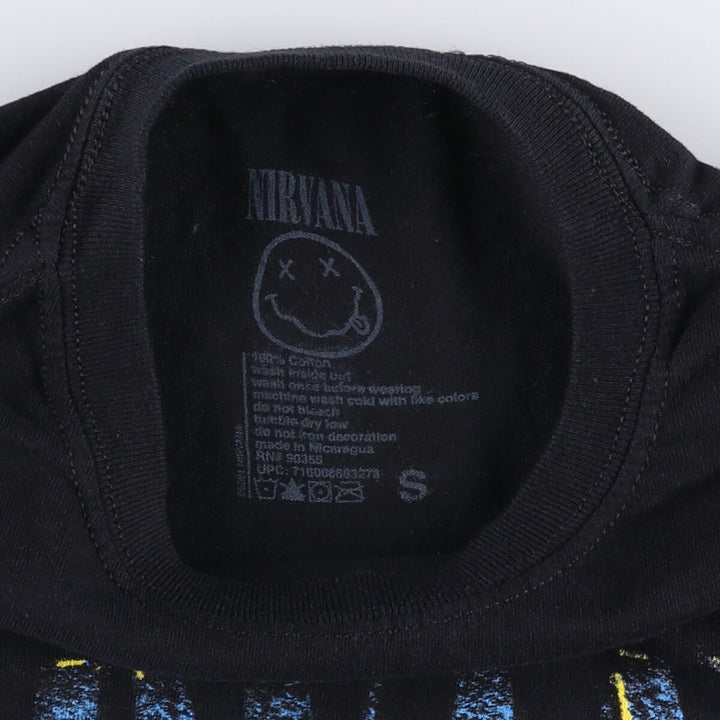 NIRVANA Nirvana Band T-shirt, Band T, Men's S size cotton black type Vintage Second Hand