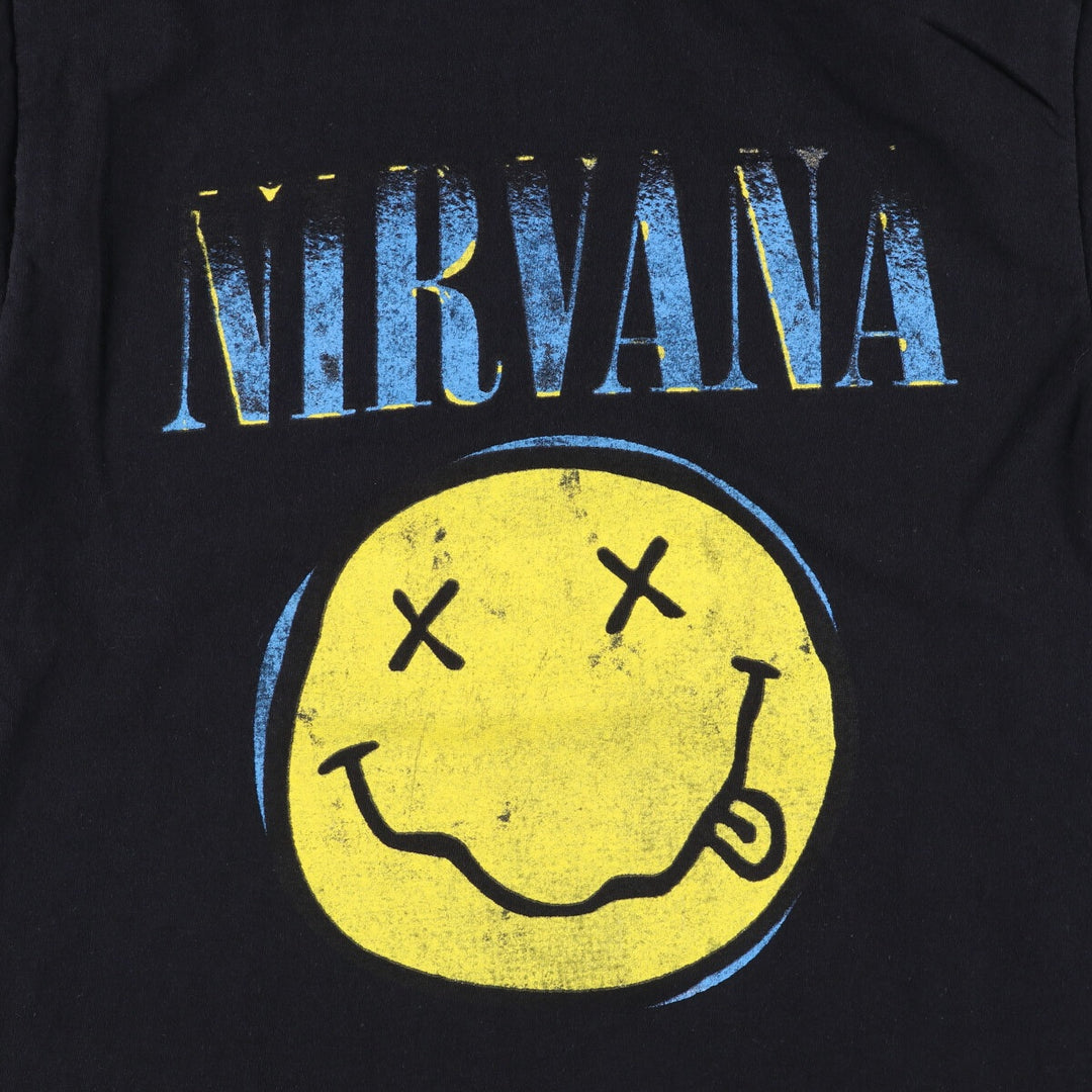 NIRVANA Nirvana Band T-shirt, Band T, Men's S size cotton black type Vintage Second Hand