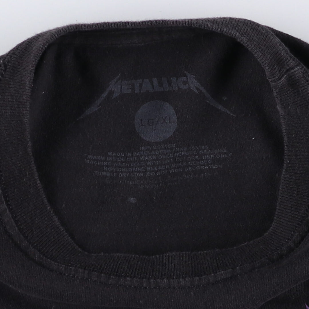 METALLICA Skull Pattern Band T-shirt, Band Tee, Men's XL size cotton black type Vintage Second Hand